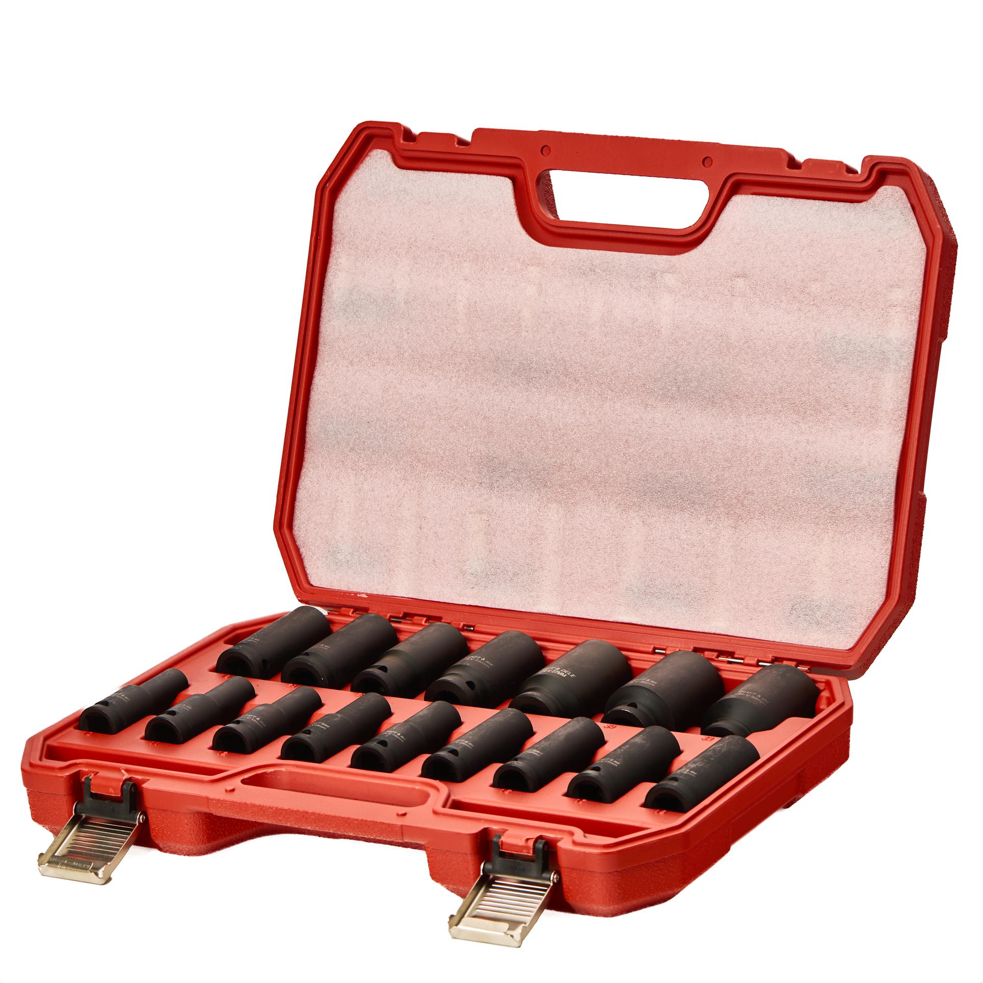 Sada rázových hlavic 1/2", 10–32 mm, 16 ks KD11749