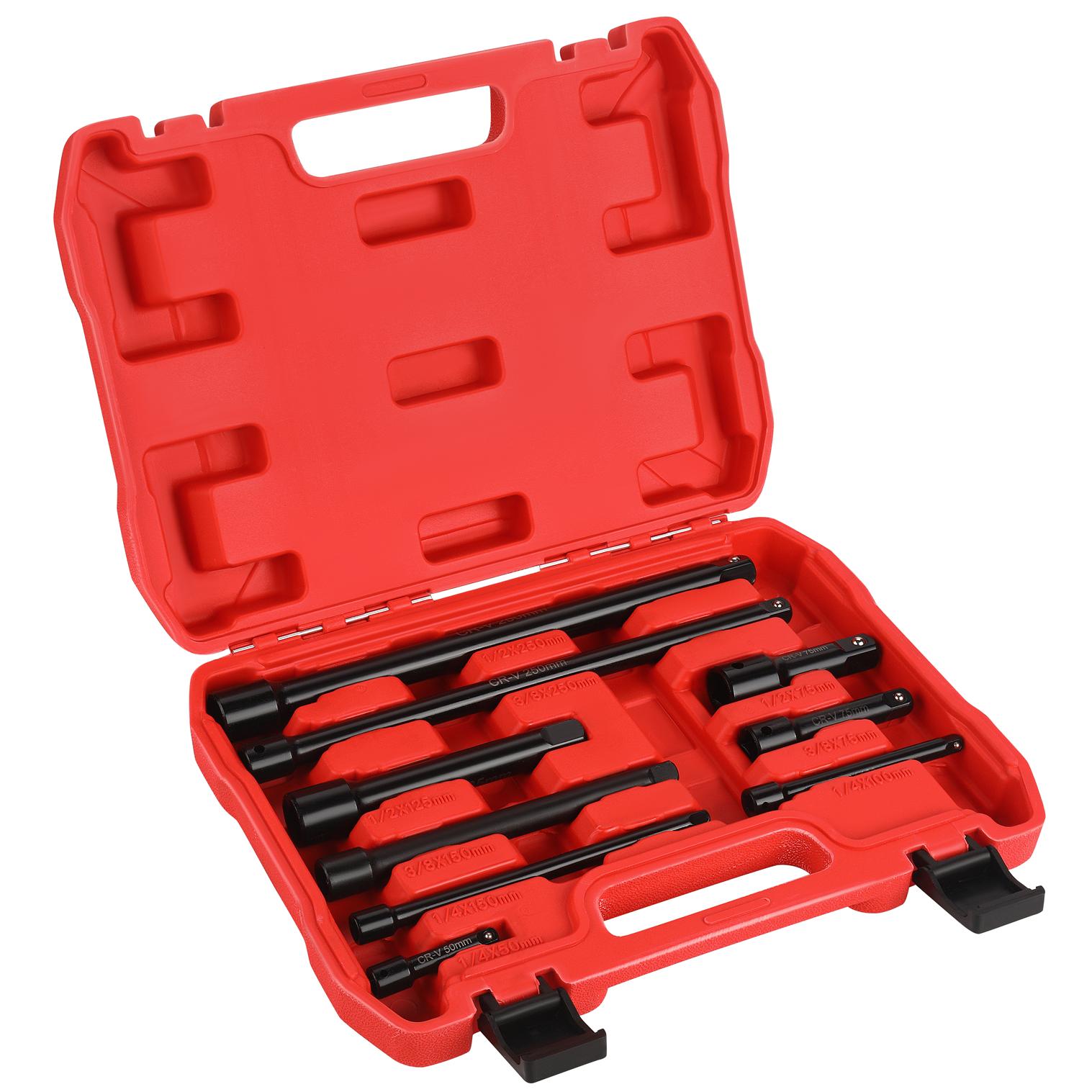 Sada rázových prodloužení 1/4", 3/8", 1/2", 9 ks KD12532