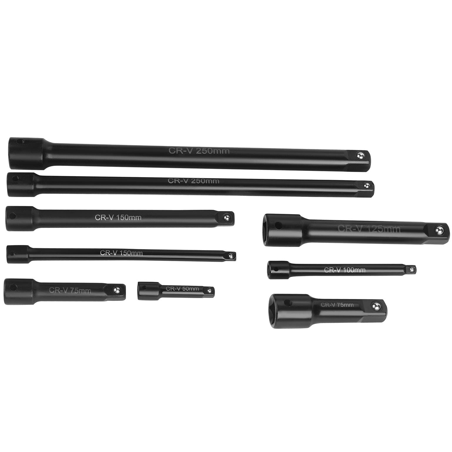 Sada rázových prodloužení 1/4", 3/8", 1/2", 9 ks KD12532
