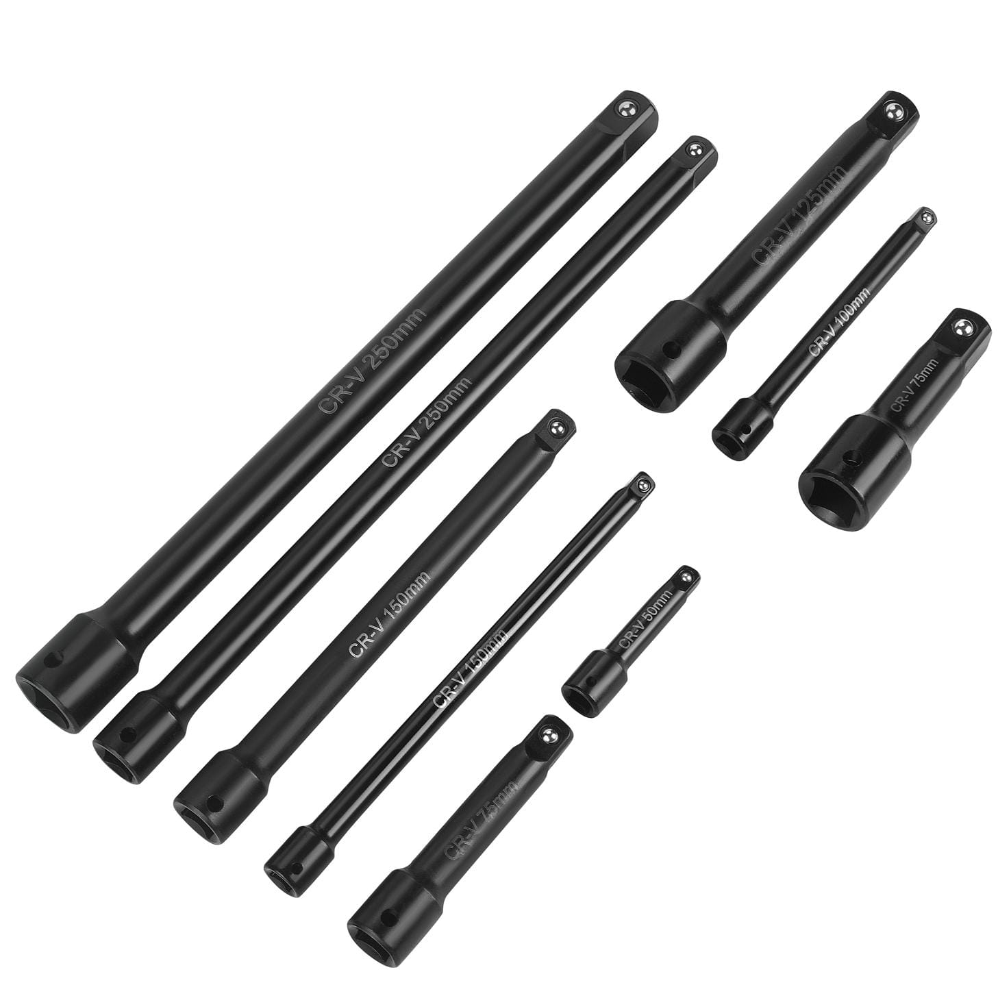 Sada rázových prodloužení 1/4", 3/8", 1/2", 9 ks KD12532