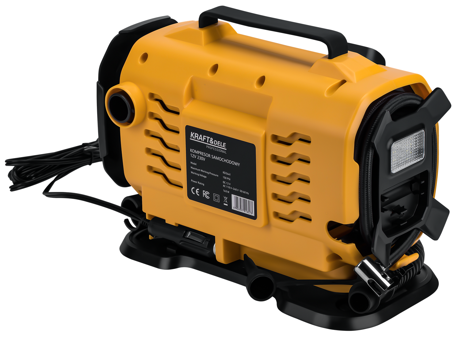 Autokompresor s funkcí svítilny 12/230 V KD3441