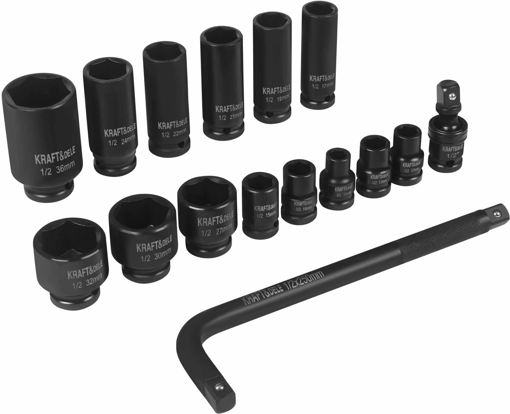 Sada rázových hlavic 1/2", 16 ks KD11762