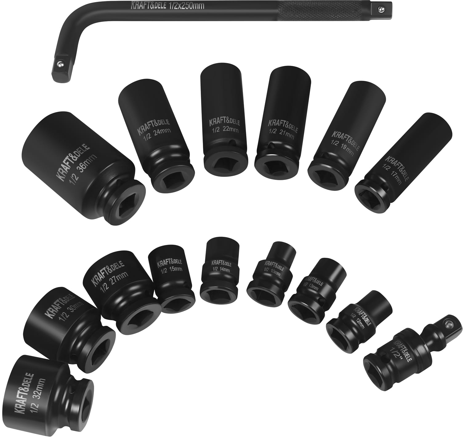 Sada rázových hlavic 1/2", 16 ks KD11762