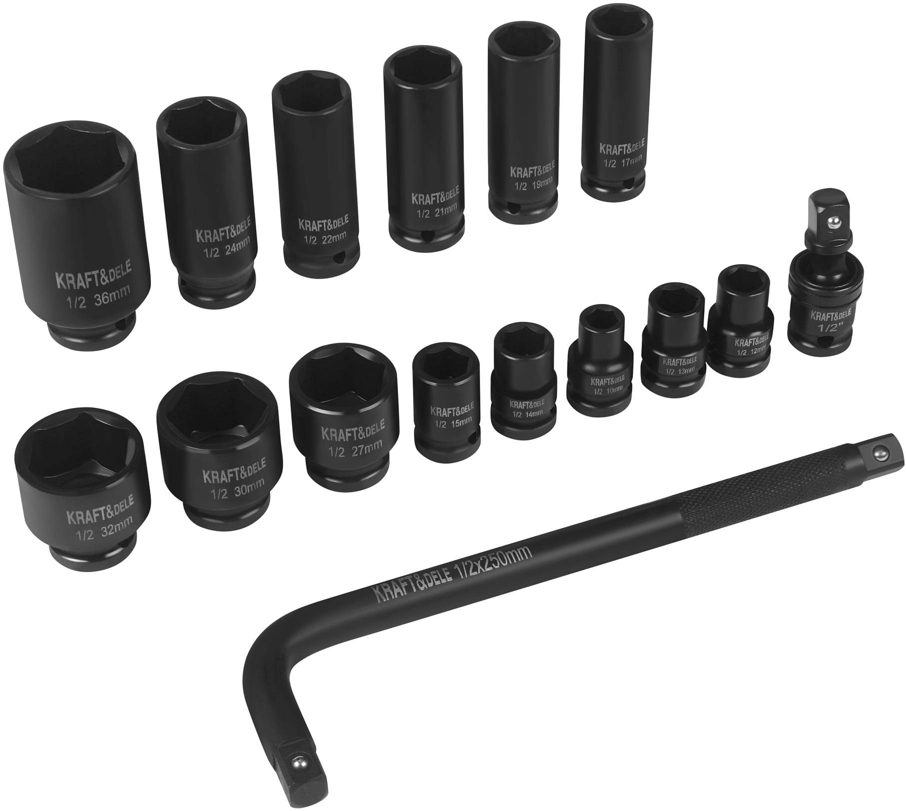 Sada rázových hlavic 1/2", 16 ks KD11762