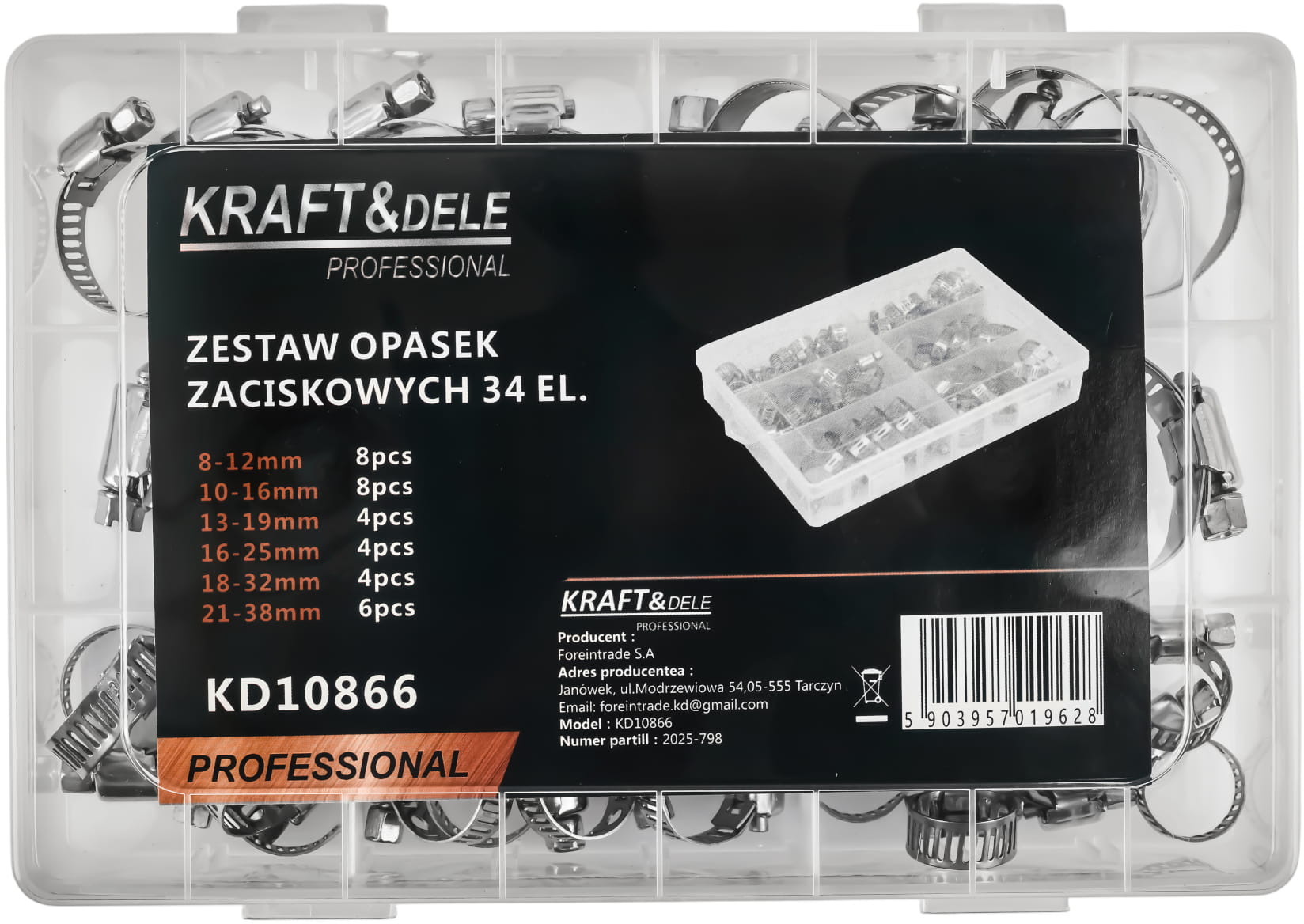 Sada 34 ks šnekových stahovacích pásků KD10866