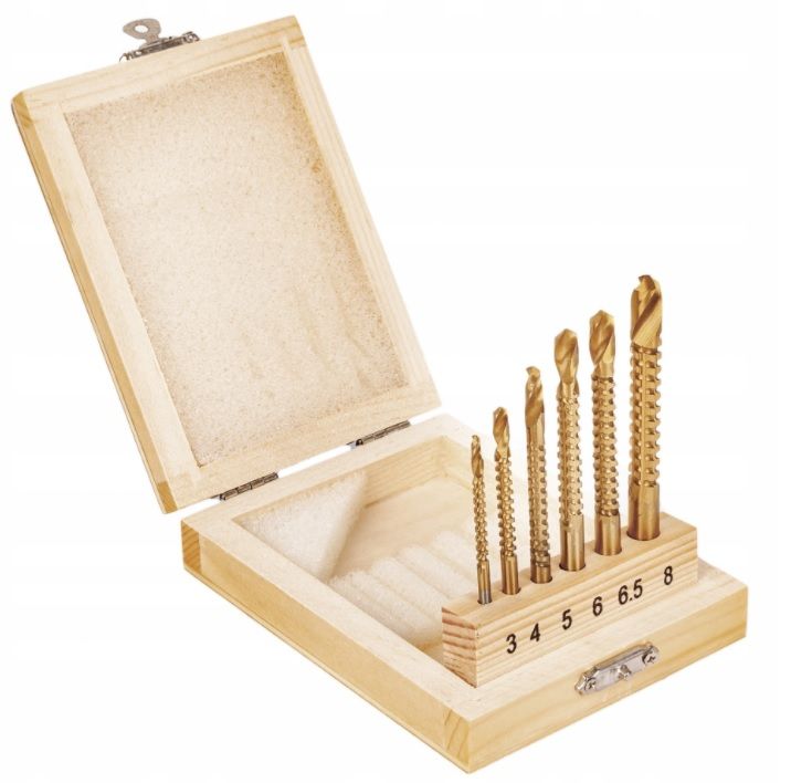 Frézovací vrtáky, 6 ks, frézy 3–8 mm KD997