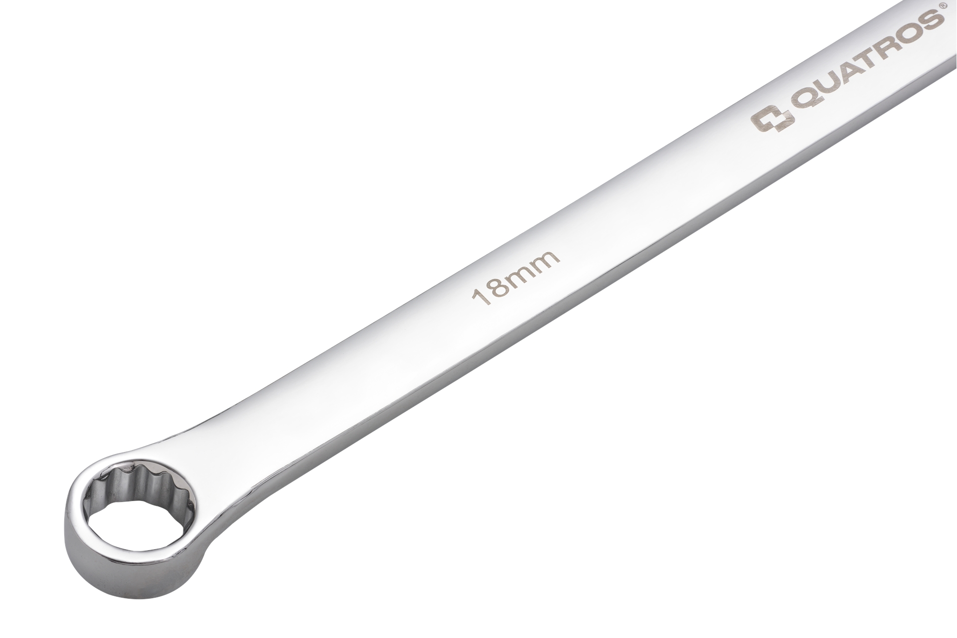 Extra dlouhý očkový ráčnový klíč 18 mm, L=412 mm – QUATROS QS50465A-18