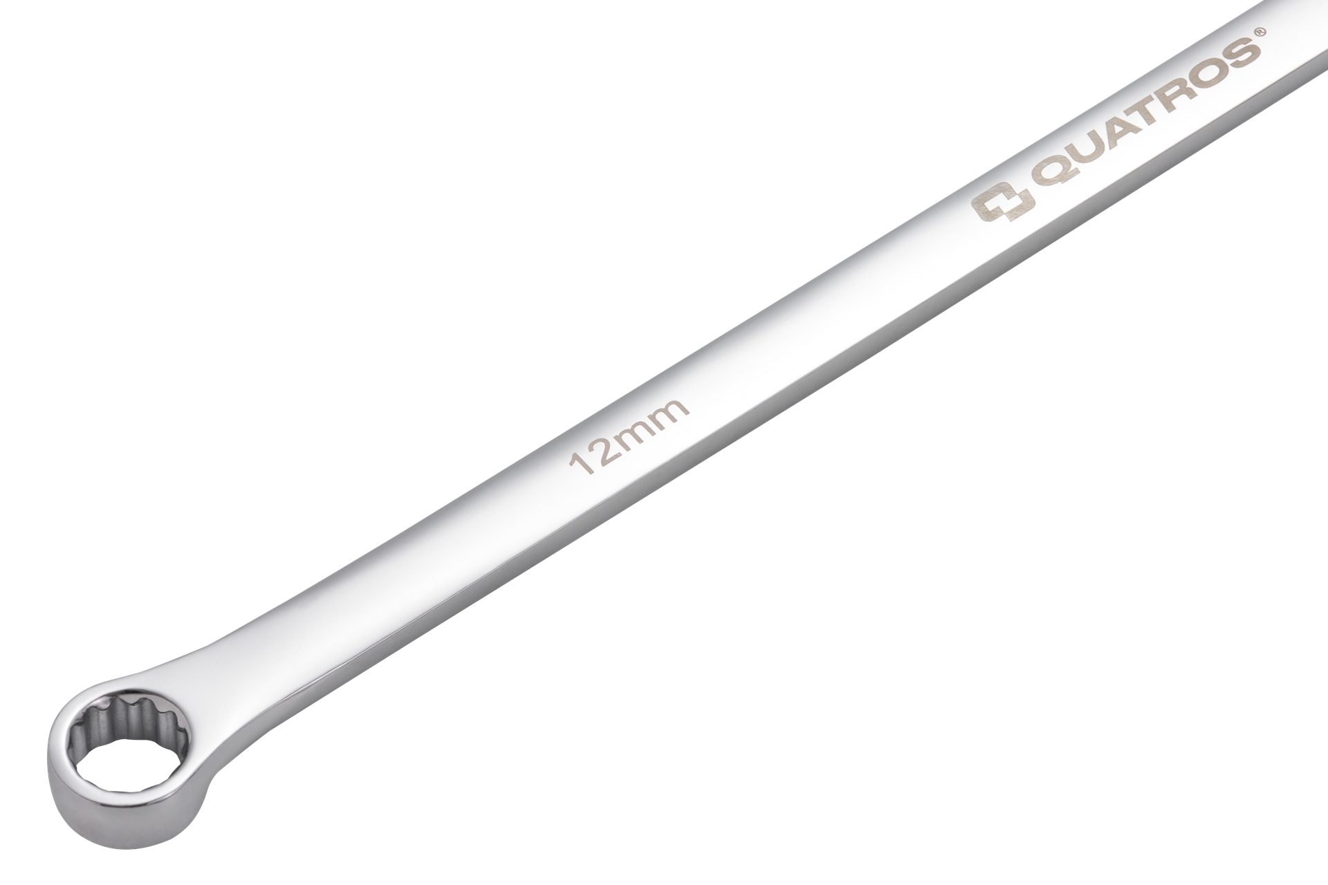 Extra dlouhý očkový ráčnový klíč 12 mm, L=327 mm – QUATROS QS50465A-12