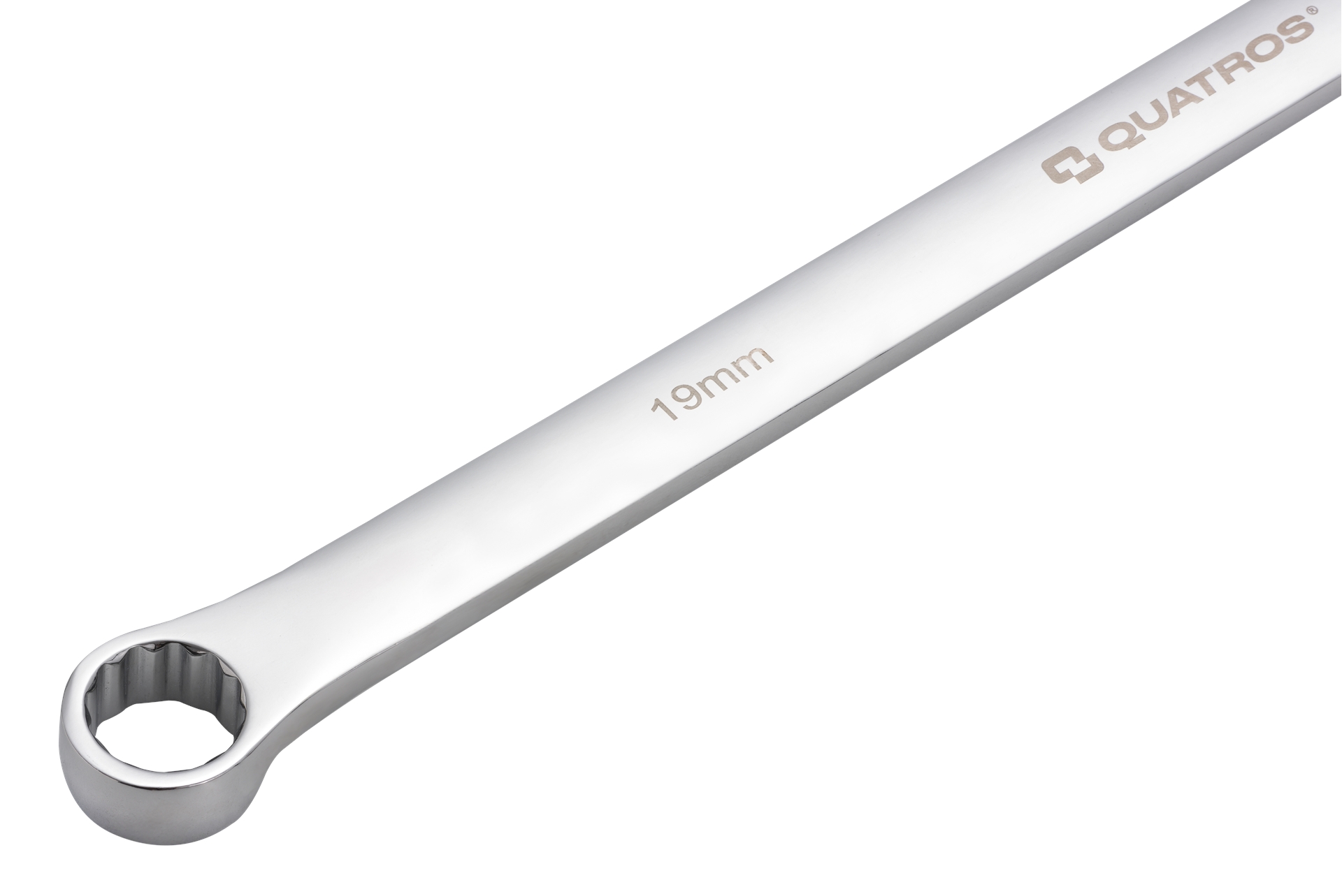 Extra dlouhý očkový ráčnový klíč 19 mm, L=420 mm – QUATROS QS50465A-19