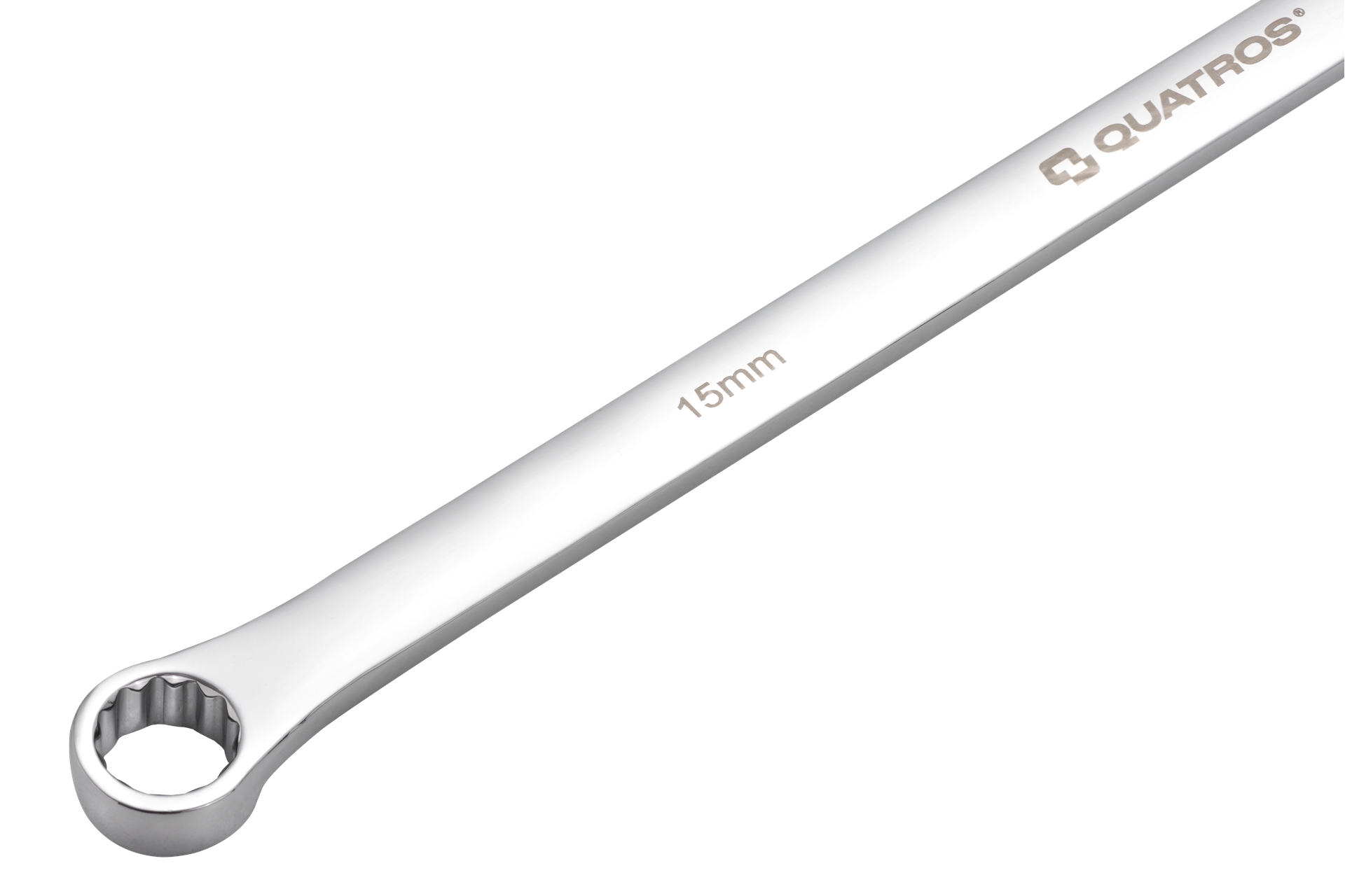 Extra dlouhý očkový ráčnový klíč 15 mm, L=374 mm – QUATROS QS50465A-15
