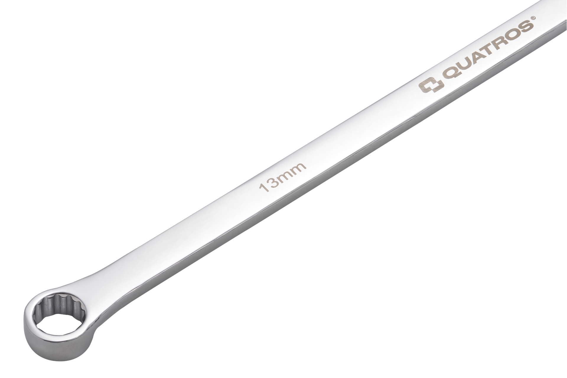 Extra dlouhý očkový ráčnový klíč 13 mm, L=346 mm – QUATROS QS50465A-13