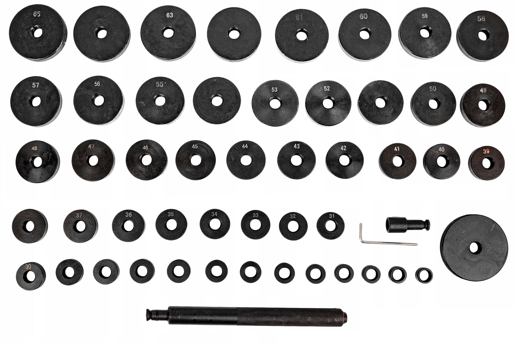 Sada pro montáž a demontáž ložisek a silentbloků 18 – 74 mm, 52 ks