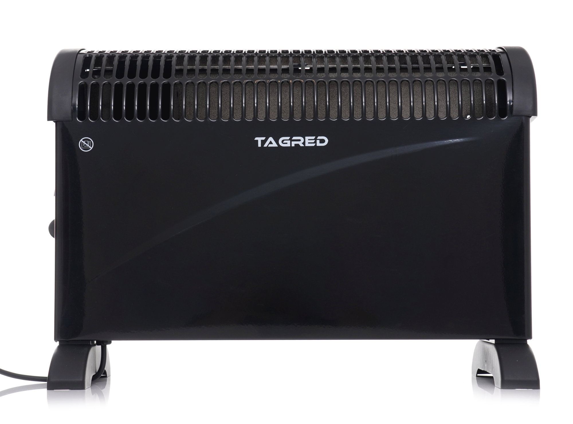 Elektrický konvektor s termostatem a TURBO ventilátorem 2000 W, černý