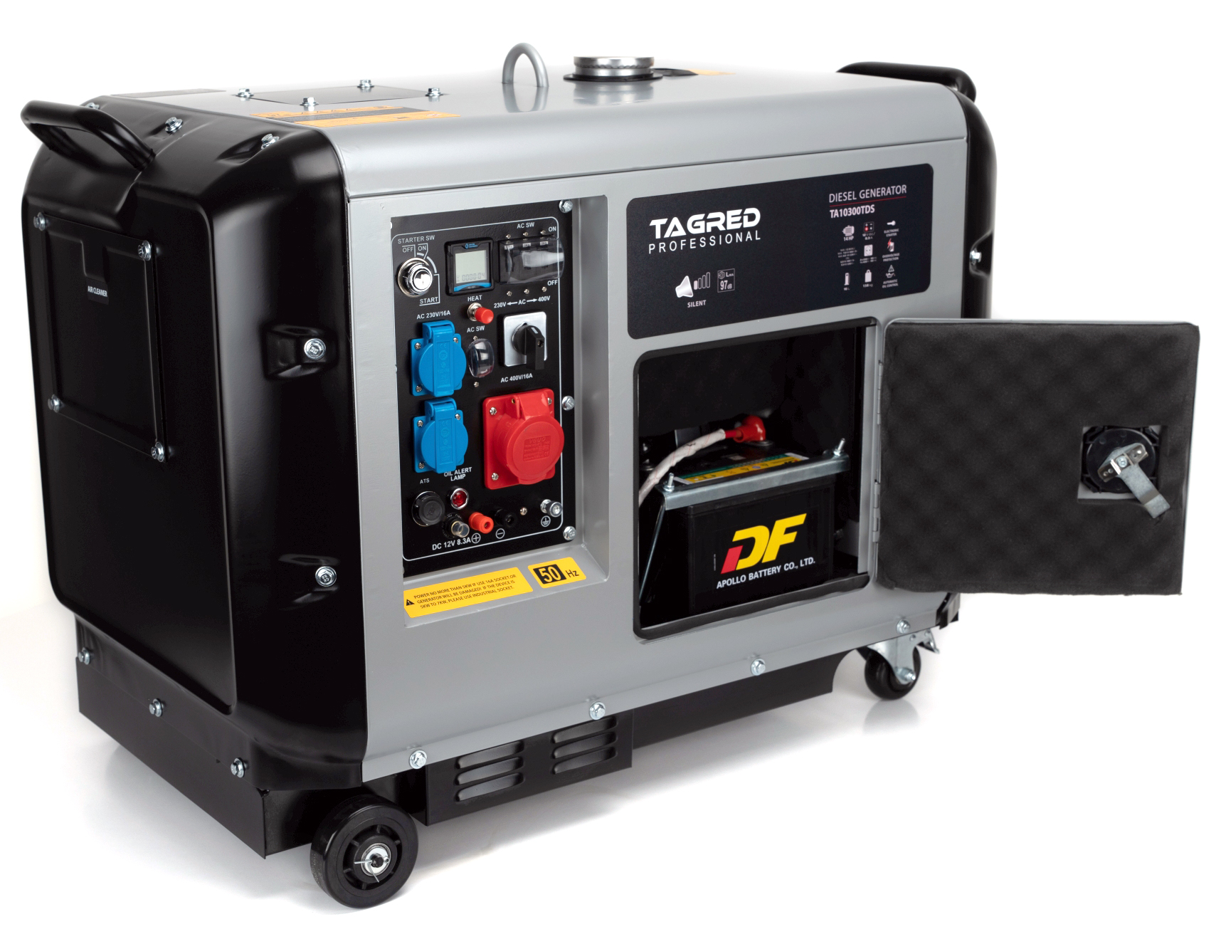 Odhlučněný dieselový generátor TAGRED 10 300 W, 230/400 V, 14 HP, AVR