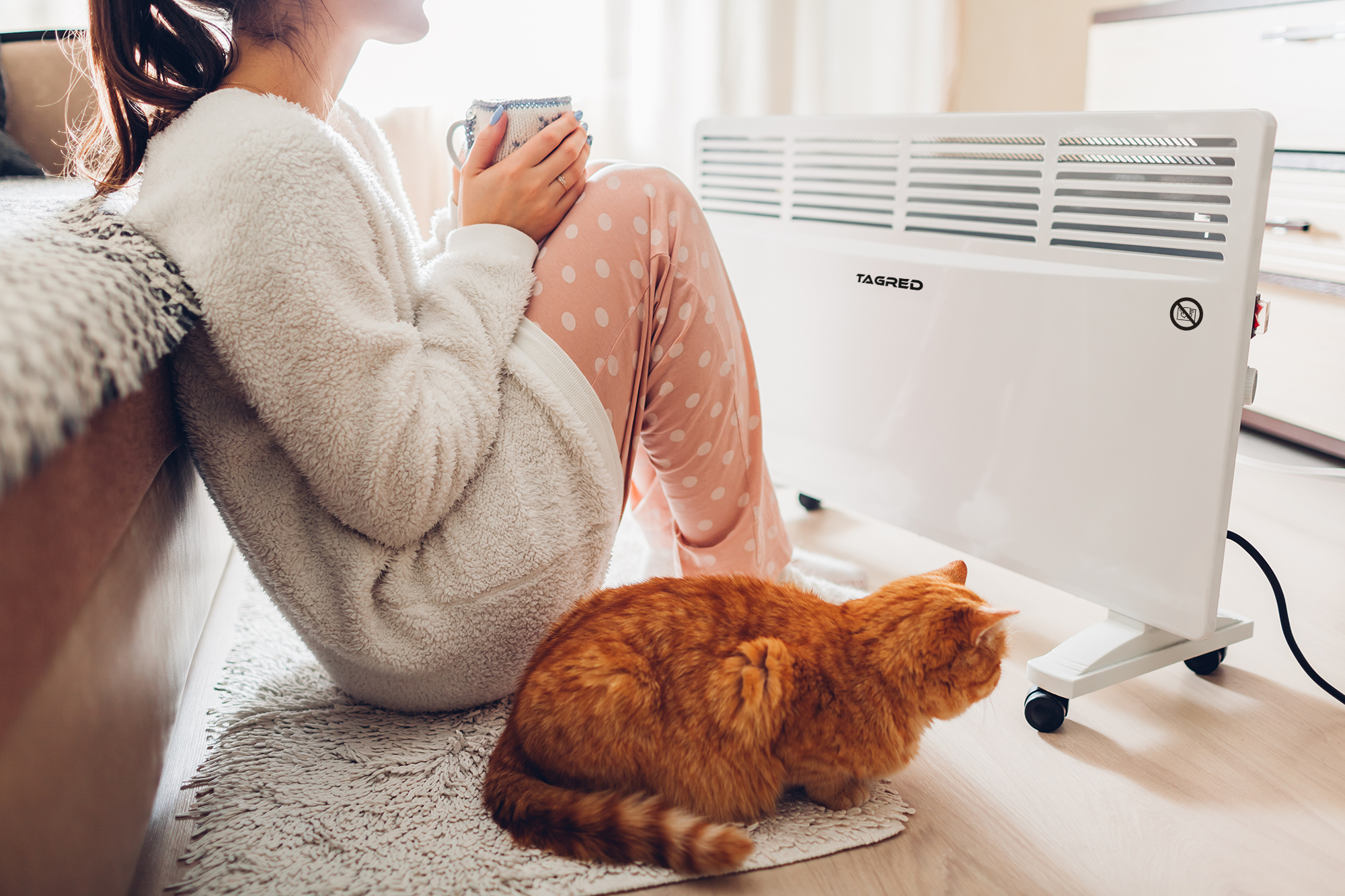 Elektrický konvektor s termostatem 1500 W, bílý