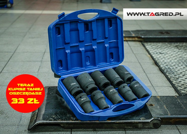 Sada 6hranných rázových hlavic 1", 17 – 41 mm, v kufru