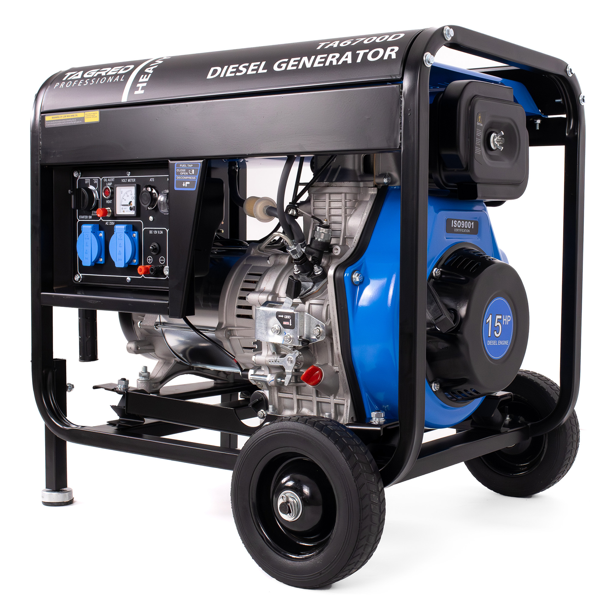 Dieselový generátor TAGRED 7300 W, 2 × 230 V, 10 HP, ATS
