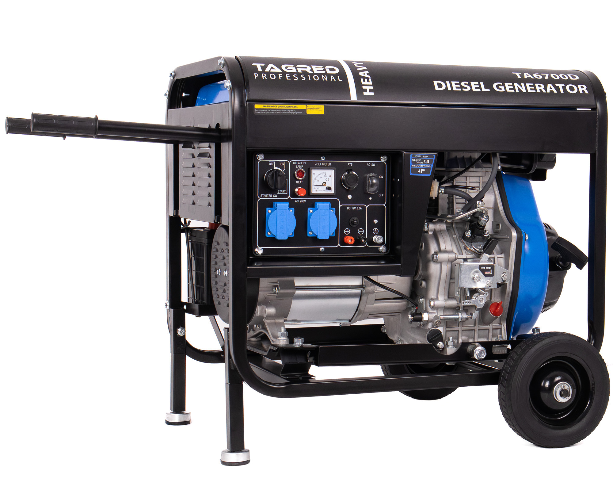 Dieselový generátor TAGRED 7300 W, 2 × 230 V, 10 HP, ATS