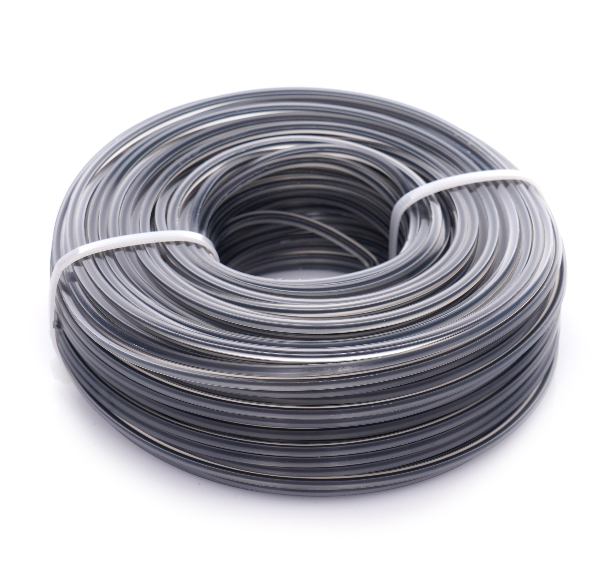 Vyztužená čtvercová žací struna do křovinořezu 2,4 mm × 50 m, šedá
