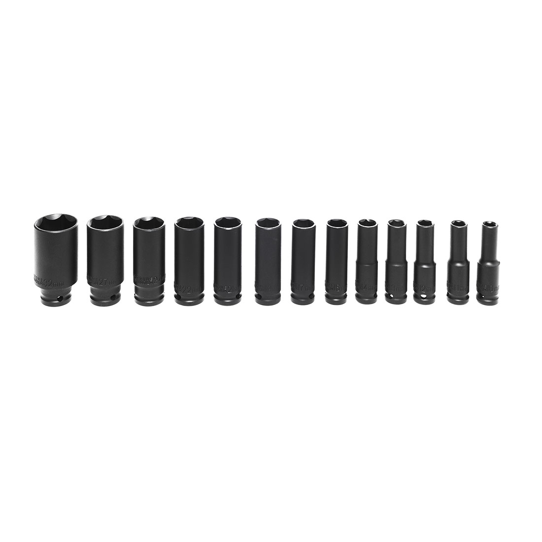 Šestiúhelníkové rázové nástrčné hlavice, dlouhé 78 mm 1/2", 13 ks
