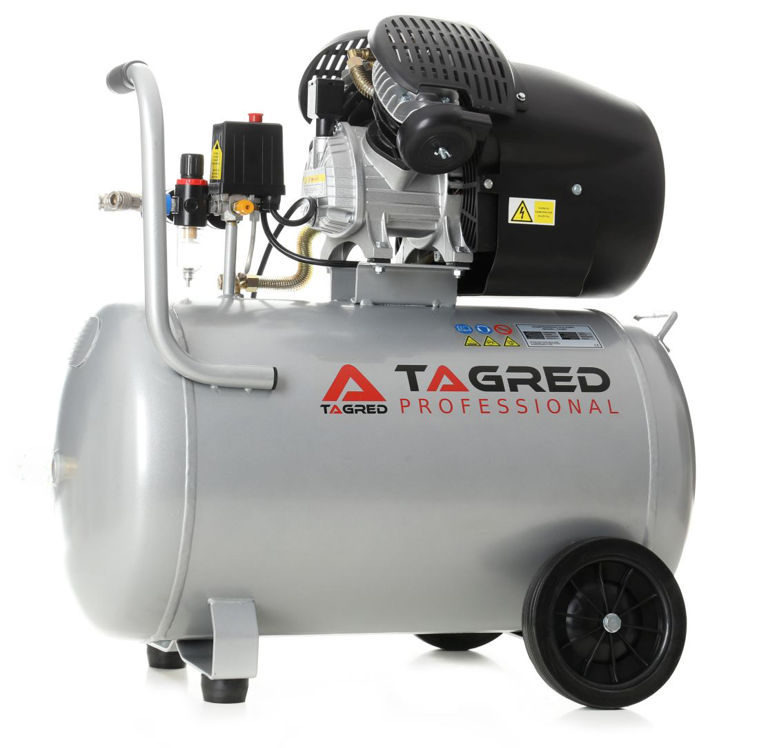 Olejový dvoupístový kompresor TAGRED 100 l, 230 V, 3500 W, s odlučovačem