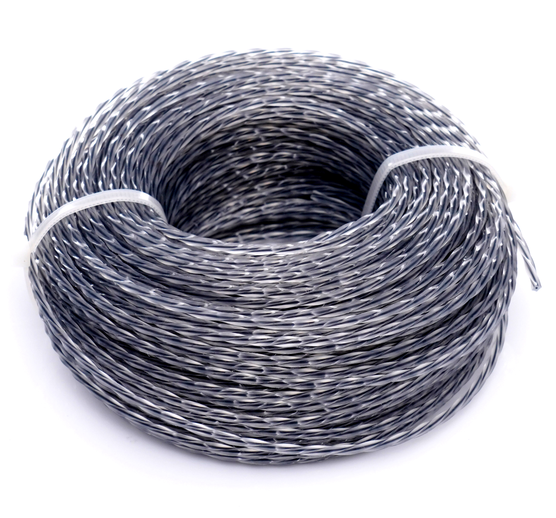 Vyztužená kroucená žací struna do křovinořezu 2,4 mm × 50 m, šedá