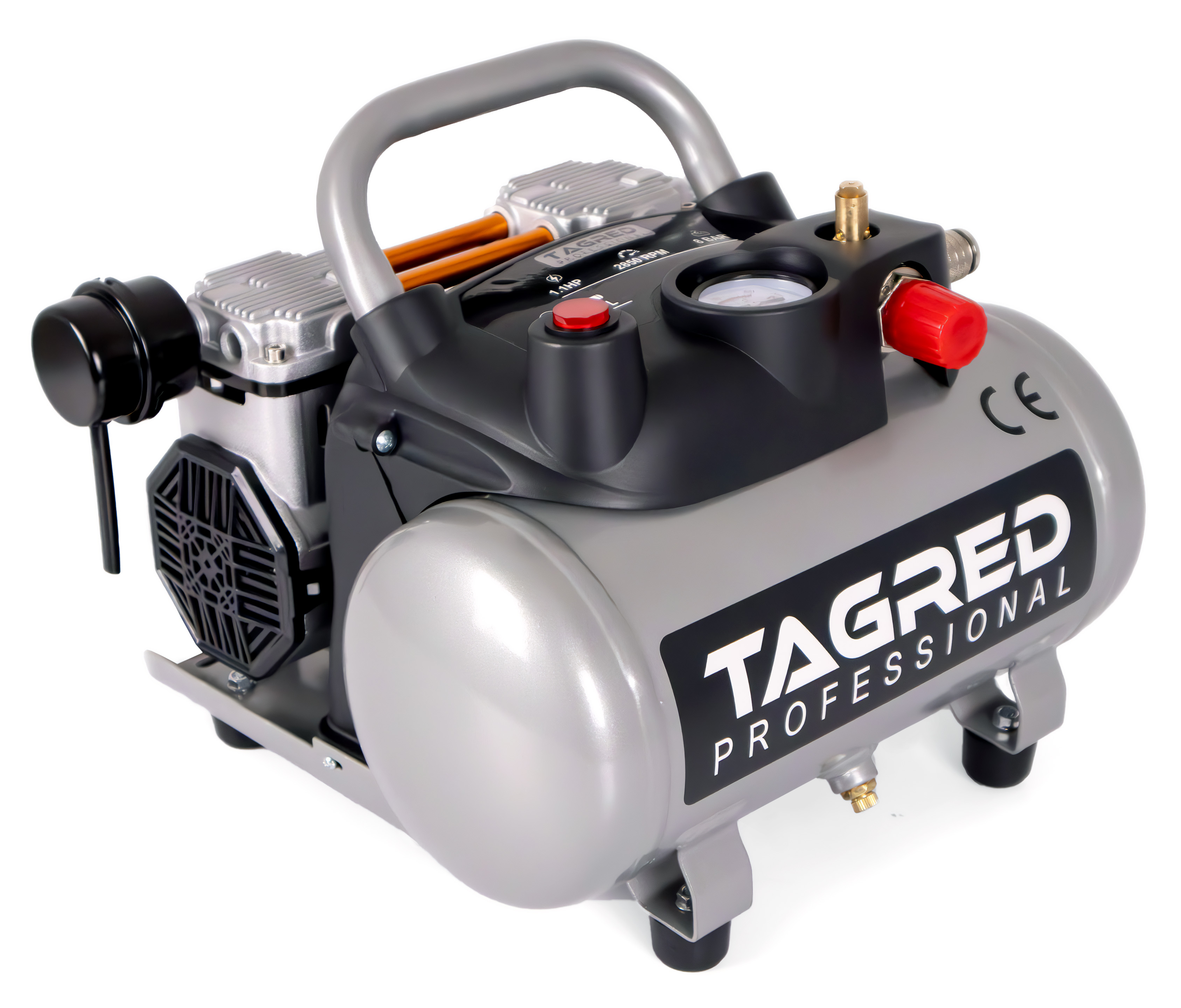 Bezolejový dvoupístový kompresor TAGRED Pro 6 l, 1100 W
