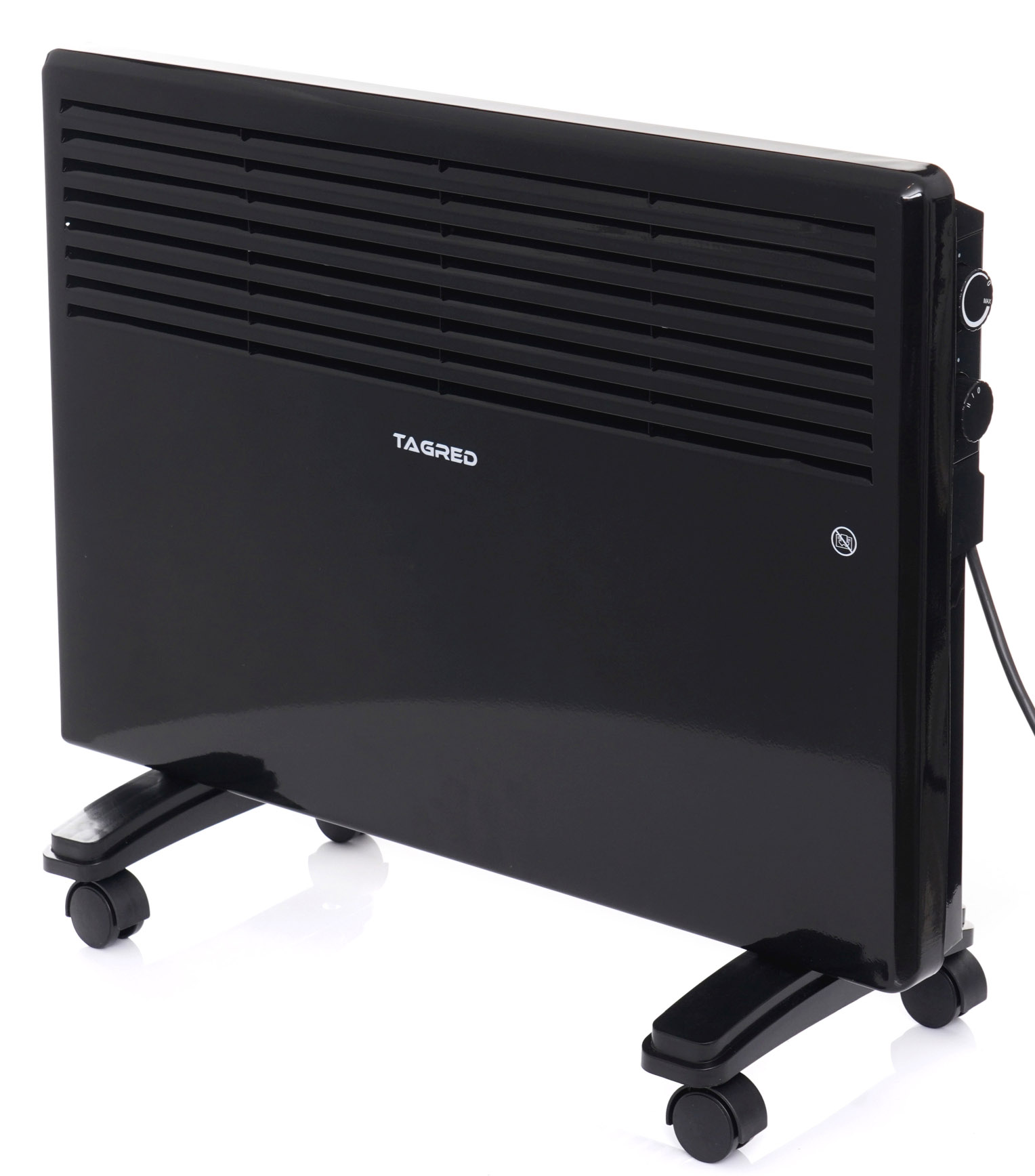 Elektrický konvektor s termostatem 1500 W, černý