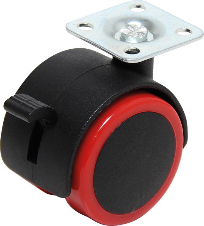 BGS technic Dvojité otočné kolečko s brzdou červené/černé 50 m (BGS1080338)