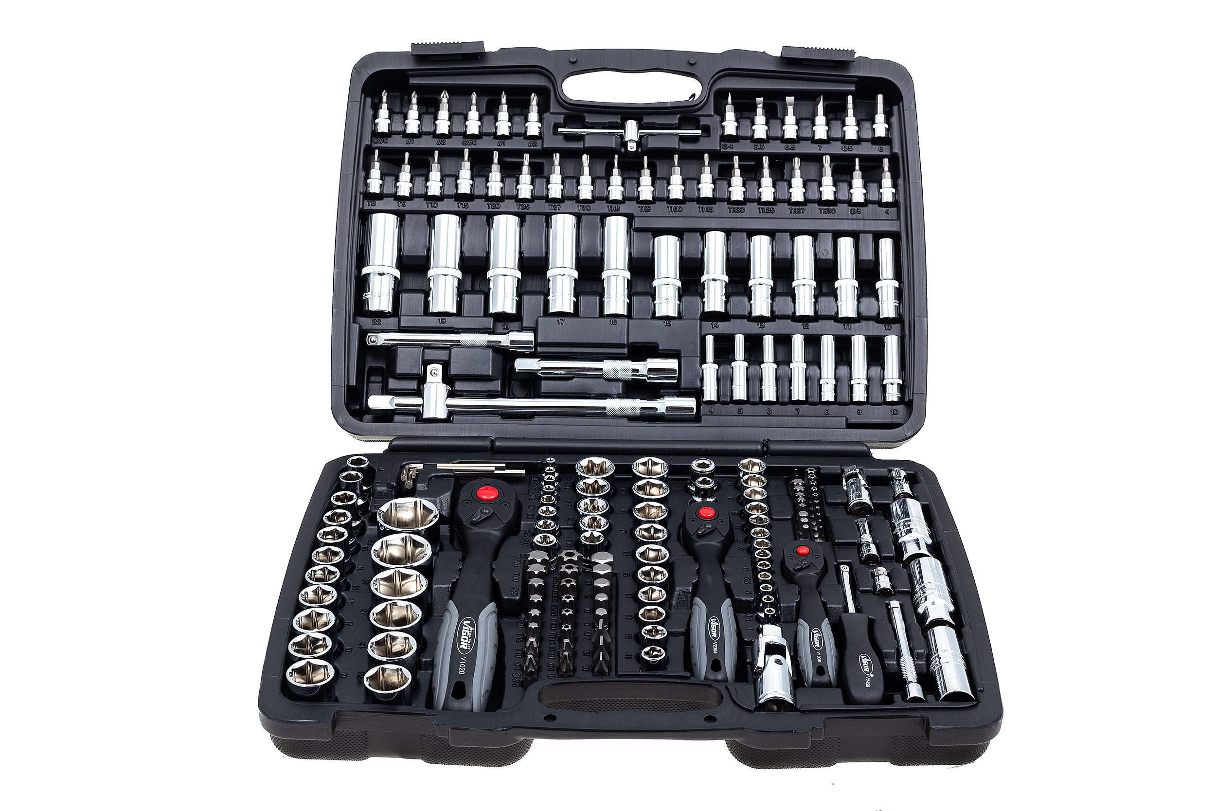 Gola sada 1/4", 3/8", 1/2", 172 dielov - Vigor V2461