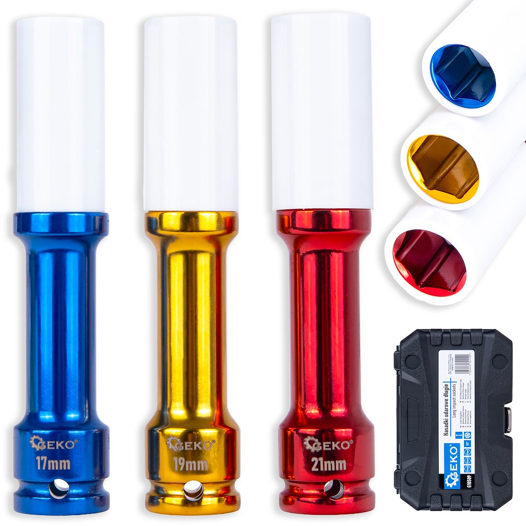 Sada dlouhých nárazových klíčů na hliníkové ráfky 17 mm, 19 mm, 21 mm