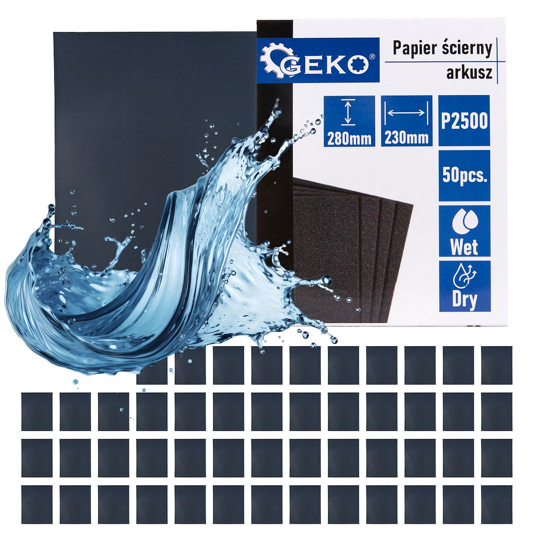 Voděodolný brusný papír – list 230 × 280 mm, zrnitost P2500 - 50 ks