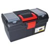 Plastový kufr na nářadí 394 x 215 x 195 mm, s 1 přihrádkou a 2 zásobníky - MAGG PP163