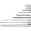 Prodloužení výkyvná 1/4", 3/8" a 1/2", různé délky, sada 9 kusů - BGS 2253 99