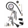 Pneu sada - pneuhustič s manometrem, ofukovací pistole s nástavci, 12 dílů