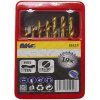Vrtáky HSS TiN do kovu, 1.0-10.0 mm, sada 19 ks v plechovém boxu