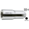Hlavice - klíč na lambda sondy 22 mm, čtyřhran 1/2", dlouhá 92 mm - HAZET 4680-1