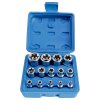 Nástrčné hlavice 1/4", 3/8" a 1/2" TORX-E,E4-E24, sada 14 ks - SATRA