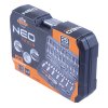 Gola sada 1/4", nástrčné a zástrčné hlavice, prodloužení, ráčna, 53 ks - NEO tools 10-006
