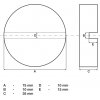 Gumová podložka zvedáku 75x35 mm, nosnost 5t, modrá barva - BGS 72112