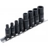 Nástrčné hlavice 1/4" a 3/8", pro upnutí závitníků, magnetické, 8 ks na liště - BGS 9771