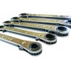Ráčnové klíče s přepínáním, ploché, 6-22 mm, 5 ks v držáku