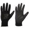 Pracovní rukavice z polyesteru, polomáčené v polyuretanu, černé, vel. 10", pár - SIXTOL