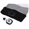 Čepice s čelovkou 180lm, nabíjecí, USB, univerzální velikost, černá/šedá/bílá - SIXTOL