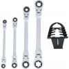 Očkové ráčnové klíče E-TORX E6-E24, s kloubem, sada 4 díly - BGS 71028