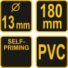 Přečerpávací hadice samonasávací, široká, průměr 13 mm, délka 1,8 m, kovová, profi