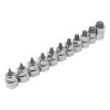 Zástrčné hlavice Torx 3/8", nízkoprofilové, na liště, T10-T60, 11 ks - ASTA b