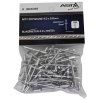 Trhací nýty hliník-ocel, 4,0 × 9,6 mm, s plochou hlavou, sada 100 kusů