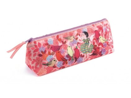 Djeco Látkový penál Dívka s ptáčkem