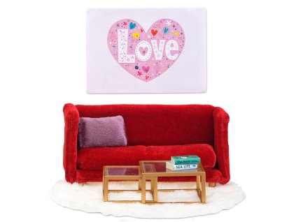 Lundby Småland obývací pokoj červený